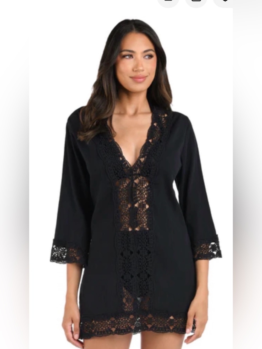 La Blanca - Island Flare V-neck Tunic Swim Coverup Dress - like NEW